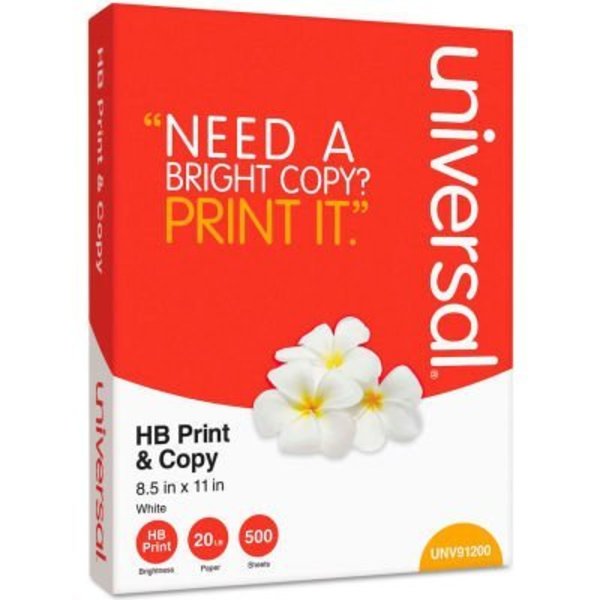 Universal Copy Paper -  Multipurpose Paper, White, 8-1/2in x 11in, 20 lb., 5,000 Sheets/Carton UNV91200